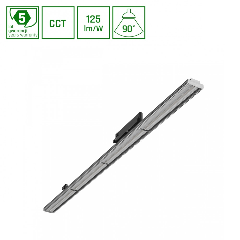 Optibar CCT - 12-42W, CCT, 230V, 90 °, IP20, Ra90, 1200x60x90mm, sort, Spectrum. - Kulør : CCT (Varm til Kold Hvid)