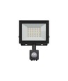 Noctis Lux 4 projektør 30W - kold hvid, 230V, IP44, 141x185x53mm, sort, PIR sensor.