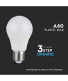 9W A60 LED Pære E27 - Plastik, 3-trins dæmpbar, 6400K