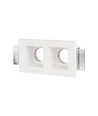 Dobbelt gips indbygningsspot - Firkantet, hvid, til 2x GU10/GU5.3, max 35W, IP20