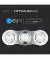 3xGU10 lampe - Runde, Aluminium børstet