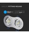 2xGU10 Lampe - Runde, Aluminium Børstet