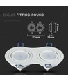 EN: VT-783 2xGU10 FITTING ROUND WHITE