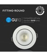 Downlight kit uden lyskilde - Hul: Ø8,5 cm, Mål: Ø9,5 cm, Hvid, vælg MR16 eller GU10 fatning