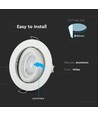Downlight kit uden lyskilde - Hul: Ø8,5 cm, Mål: Ø9,5 cm, Hvid, vælg MR16 eller GU10 fatning