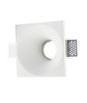 Firkantet hvid gips indbygningsspot - Til GU10, 121 x 121 mm, IP20 indendørs, kan males