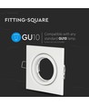 GU10/MR16 Firkantet downlight - Uden lyskilde, IP20, Hul: 7,4x7,4 cm, Mål: 9,9x9,9cm