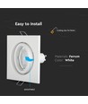 GU10/MR16 Firkantet downlight - Uden lyskilde, IP20, Hul: 7,4x7,4 cm, Mål: 9,9x9,9cm
