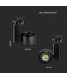 45W LED skinnespot, RA95 - 25 grader, sort, COB LED