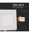 6W LED Premium Panel - 3000K, kvadratisk