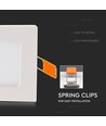 V-Tac 12x12cm, 6W LED indbygningspanel - Hul: 11x11 cm, Mål: 12x12 cm, 230V