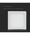 12W kvadratisk LED loftlampe - 900lm, 140x140mm, flicker free, hvid kant