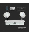 2xGU10 Skinne - Lampe, Hvid