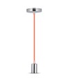 E27 Krom Metal Kop Pendel Lampe - Orange