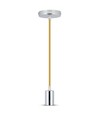 E27 Krom Metal Kop Pendel Lampe - Beige