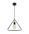 Mat sort pendel lampe med sort baldakin - E27