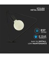 E27 pendel lampe, geometrisk trekant - Matt sort, moderne design, metal finish