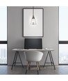 Transparent Glass-Metal pendel - E27 fatning, max 60W, glas og metal, uden lyskilde