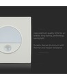 3W LED indbygningsspot med sensor - 4000K, 130 grader sensor, aluminium, hvid kant