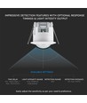 PIR loftssensor til indbygning - 360°, max 300W LED, hvid, IP20, justerbar tid og lysstyrke