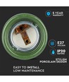 E27 fatning i grøn porcelæn - Max 60W, Ø4,7 x 6,4 cm, IP20 indendørs