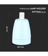 E27 porcelænsfatning - Blå, max 60W, Ø4,7 x 6,4 cm, IP20 indendørs