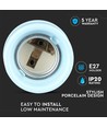 E27 porcelænsfatning - Blå, max 60W, Ø4,7 x 6,4 cm, IP20 indendørs