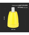 Gul E27 porcelænsfatning - Max 60W, Ø4,7 x 6,4 cm, IP20 indendørs