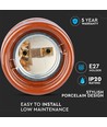 E27 fatning i porcelæn, brun - Max 60W, Ø4,7 x 6,4 cm, IP20 indendørs