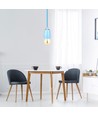 E27 fatningssæt i porcelæn, blå - Max 60W, Ø10,5cm, inkl. ledning, pendelophæng