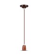 E27 porcelæn pendelophæng, brun - Max 60W, Ø4,7cm, 68cm ledning, uden lyskilde