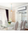 E27 pendelophæng i træ med blå ledning - Max 60W, elegant design, uden lyskilde
