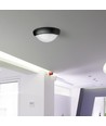 12W LED loftlampe - IP54, Ø22cm, sort kant, 3000K, inkl. lyskilde