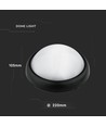 12W LED loftlampe - IP54, Ø22cm, sort kant, 3000K, inkl. lyskilde