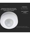 Loftsensor med manuel overstyring - Max 300W, hvid, PIR infrarød, IP20 indendørs