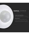 Loftsensor med manuel overstyring - Max 300W, hvid, PIR infrarød, IP20 indendørs