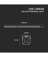 170cm 50W dæmpbar LED linear trunking - 160lm/W, dobbelt asymmetrisk, 4000K, nedhængt montering