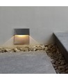 3W LED indbygningsspot til trapper - IP65, sort, kvadratisk, 4000K, 210lm