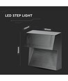3W LED indbygningsspot til trapper - IP65, sort, kvadratisk, 4000K, 210lm