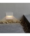 3W kvadratisk LED væglampe til indbygning - IP65, Grå, 4000K, 210lm, trappelys