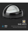 3W LED væglampe til trapper, rund - IP65, sort, 3000K, 210lm, indbygningsspot til trin og gange