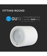 GU10 lampe - med aluminiumring, runde, hvid