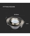 GU10 indbygningsspot med zoom - Satin nikkel, rund, justerbar, aluminium, hul: Ø9,3 cm, mål: Ø10,2 cm