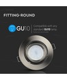 GU10 indbygningsspot med zoom - Satin nikkel, rund, justerbar, aluminium, hul: Ø9,3 cm, mål: Ø10,2 cm