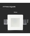 GU10 indbygningsspot - Firkantet, hvid, frostet glas, 12x12 cm, IP20