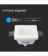 GU10 indbygningsspot - Firkantet, hvid, frostet glas, 12x12 cm, IP20