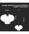 Ø28cm Artistic Globe pendel - E27 fatning, transparent glas, moderne design