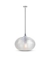 Ø35cm Diamond Cut pendel i glas - Transparent, E27 fatning, max 60W, ekskl. lyskilde