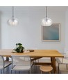 Ø35cm Diamond Cut pendel i glas - Transparent, E27 fatning, max 60W, ekskl. lyskilde