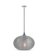 Ø35cm pendel med diamantslebet glas, E27 - Sort, metal, max 60W, uden lyskilde